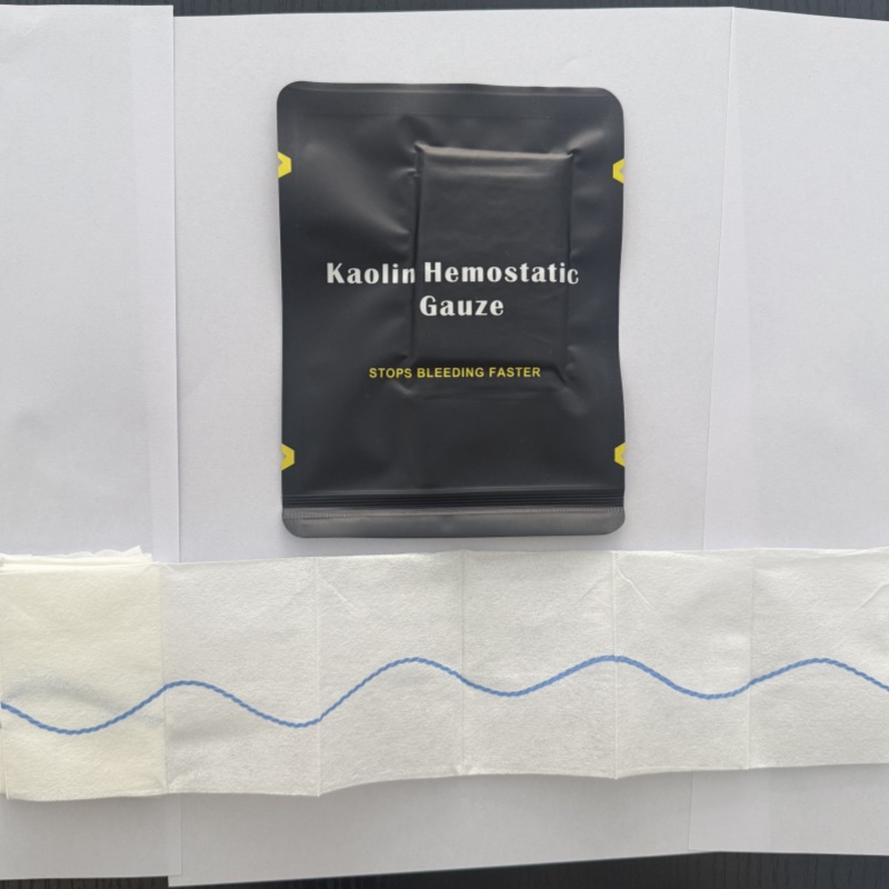 BZ-06-实拍 UneedAid™ Z-Fold Kaolin Hemostatic Gauze - Rapid Clotting, Tactical Trauma (Wholesale)