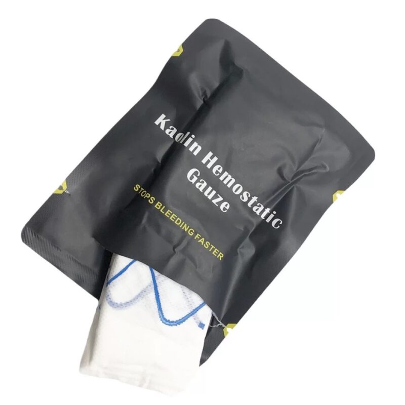 BZ-06-拆开白底 UneedAid™ Z-Fold Kaolin Hemostatic Gauze - Rapid Clotting, Tactical Trauma (Wholesale)