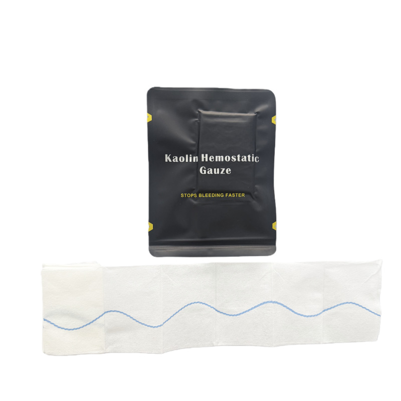 BZ-06-里外对比白底 UneedAid™ Z-Fold Kaolin Hemostatic Gauze - Rapid Clotting, Tactical Trauma (Wholesale)