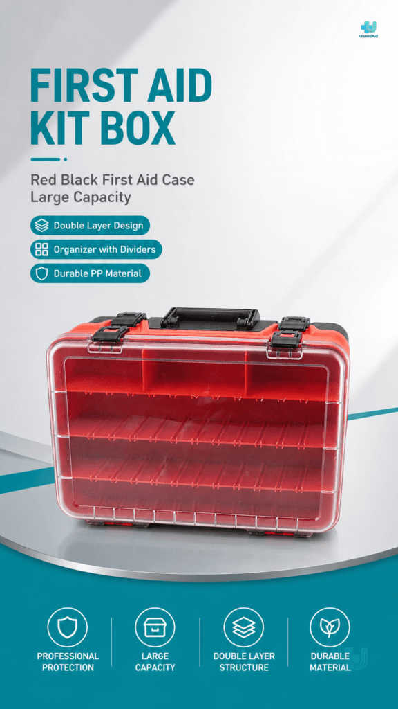 Single-layer Transparent First Aid Kit with Adjusted Dividers detail image