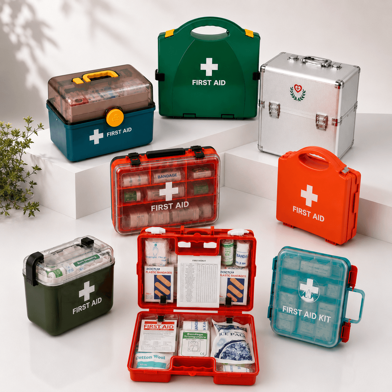 Configured first aid kit products