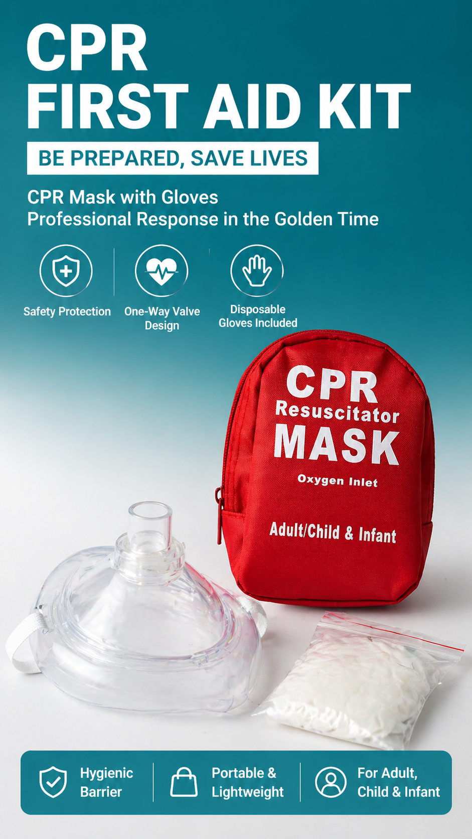 CPR Kit with Adult and Child Masks detail image