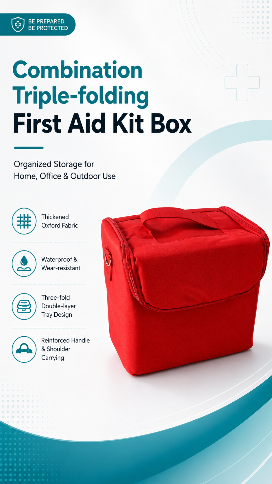 Combination Triple-folding First Aid Kit Box detail image