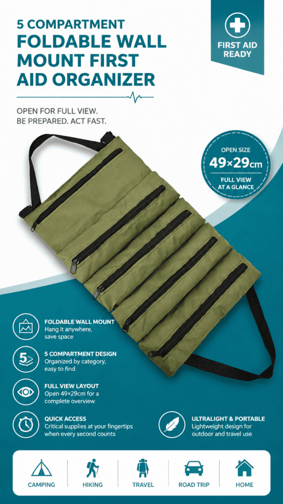 5-Pocket Roll-Up First Aid Organiser detail image