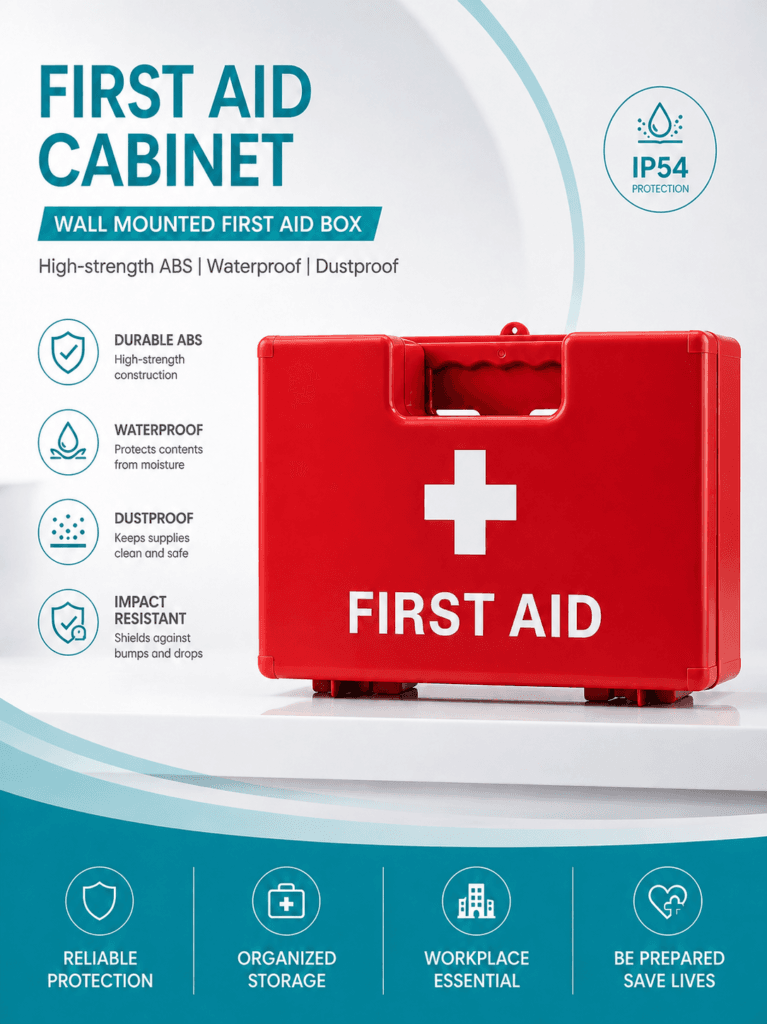 Wall-mounted first aid kit detail image