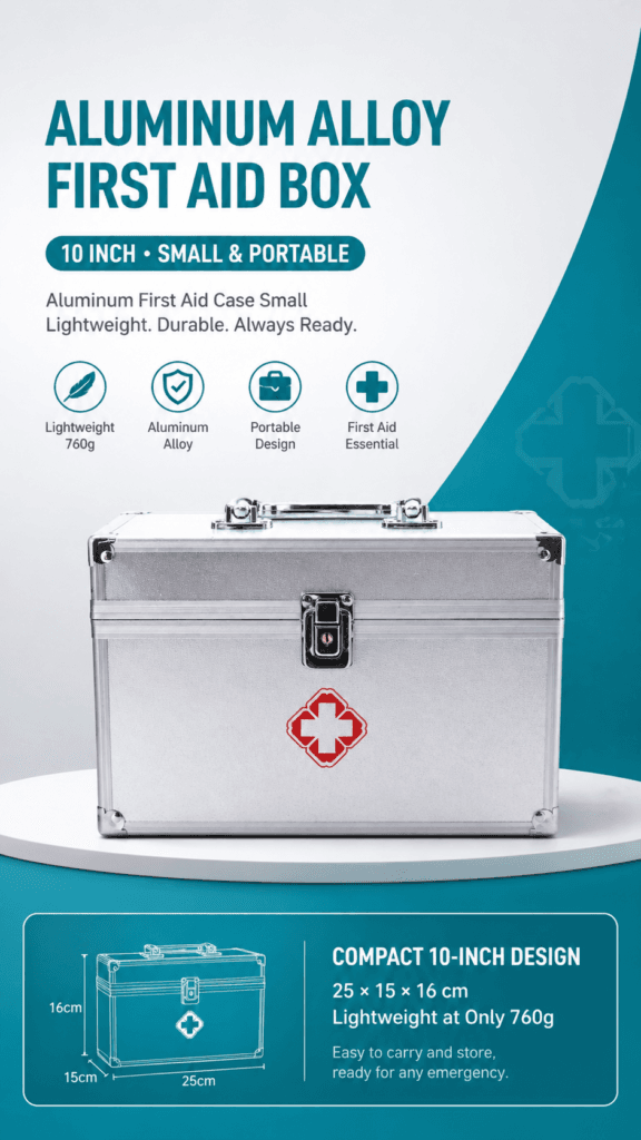 Aluminum Alloy First Aid Kit Box detail image