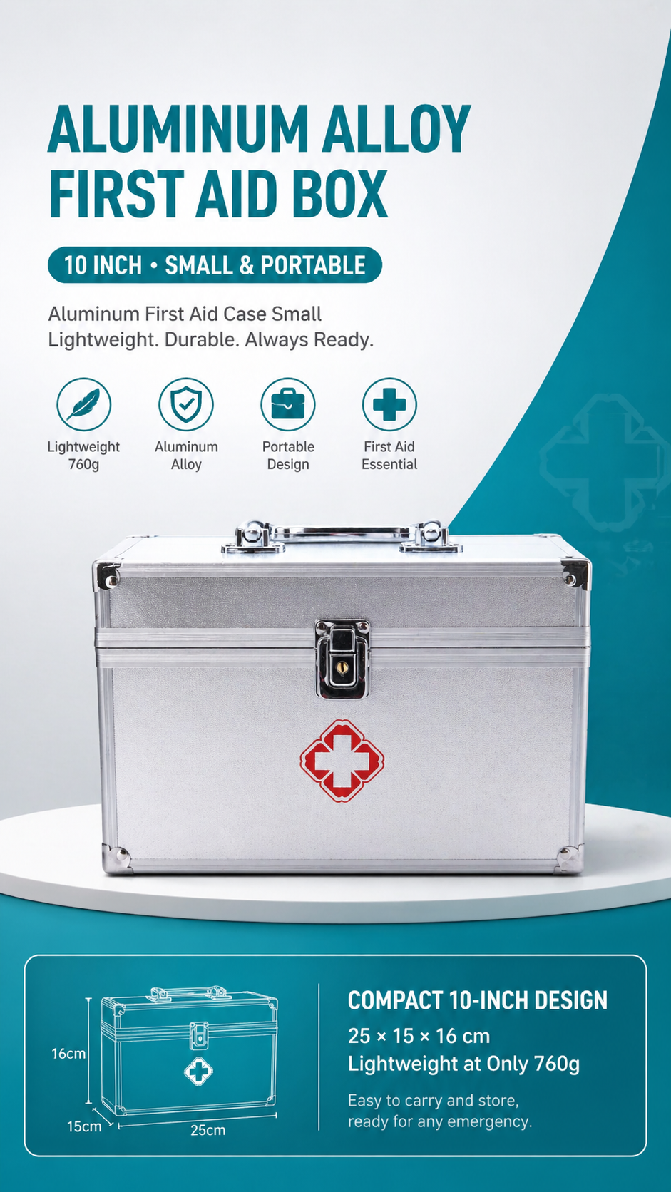 Aluminum Alloy First Aid Kit Box detail image