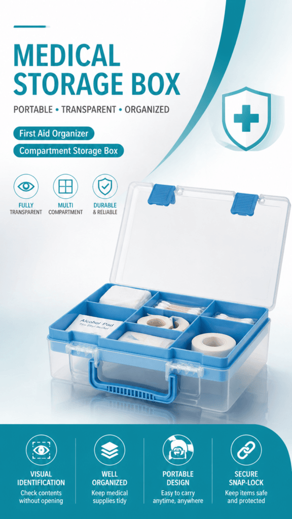 Transparent First Aid Kit storage Box detail image