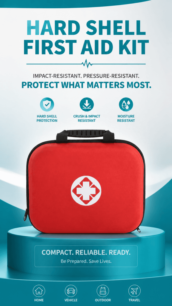 Compact Hard Shell First Aid Kit-Oxford Fabric Material detail image