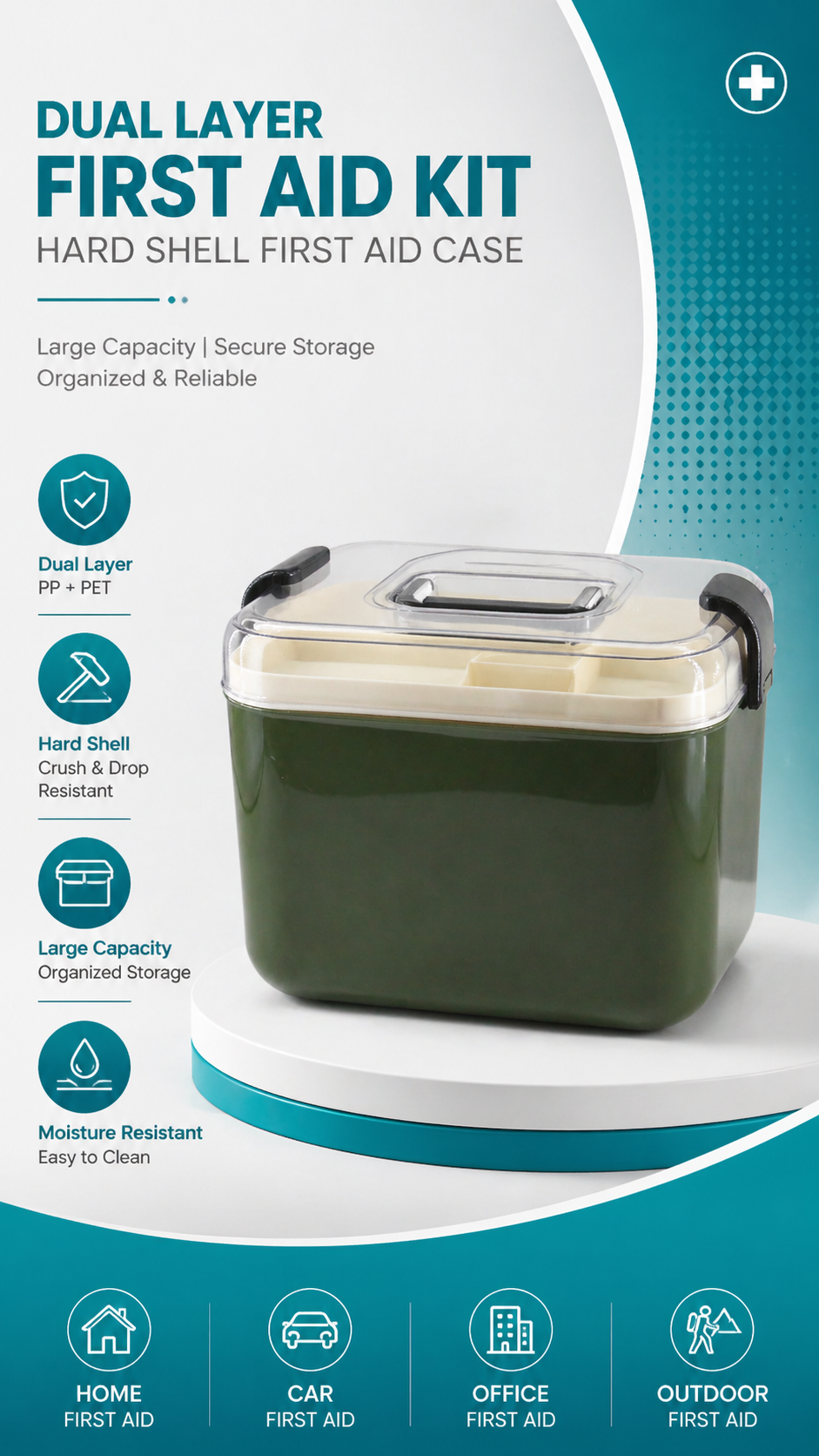 Double-layer Plastic First Aid Box detail image