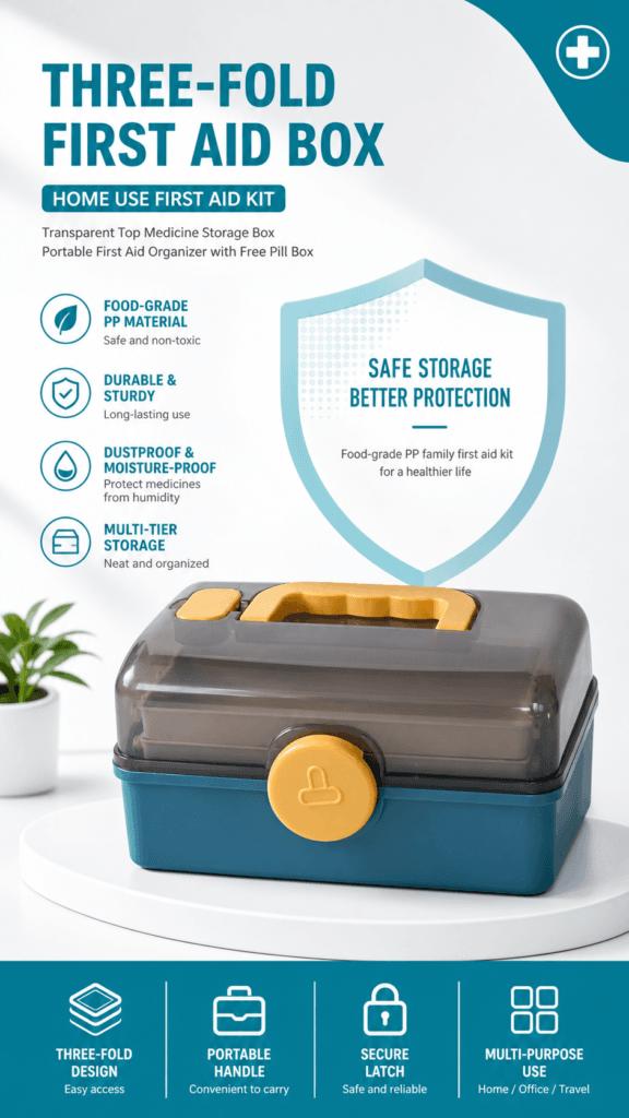 Portable 3 Tier First Aid Box detail image