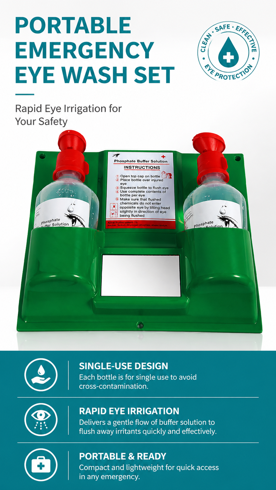 Portable Emergency Skin & Eye Wash Solution detail image