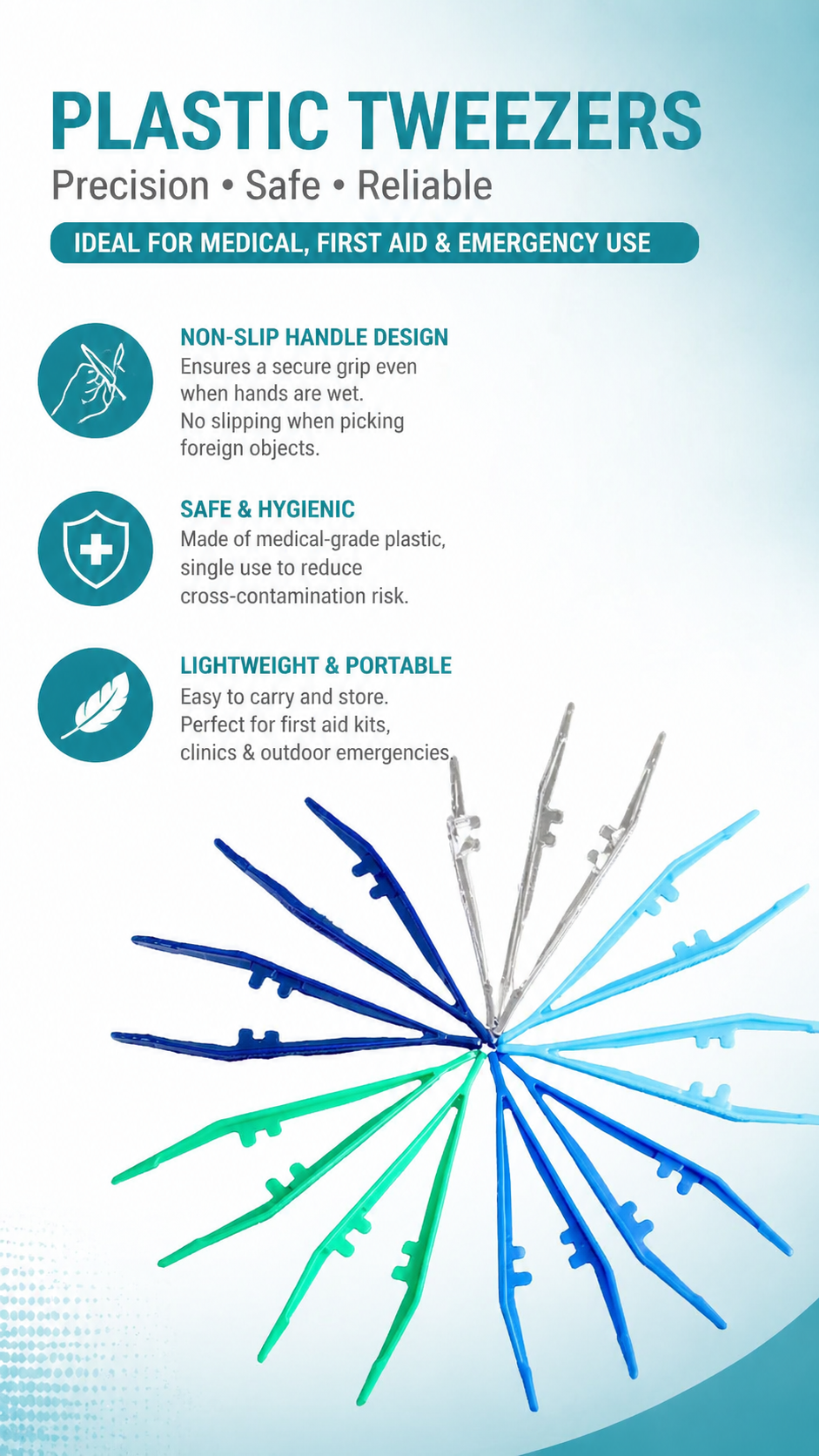 Plastic Tweezers for First Aid Kits detail image