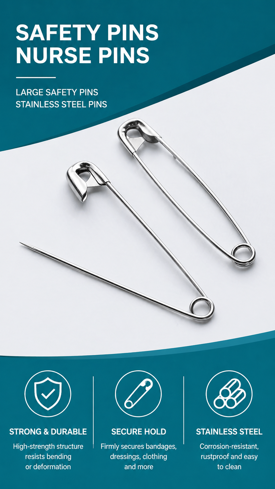 Safety Pins for First Aid Kits detail image