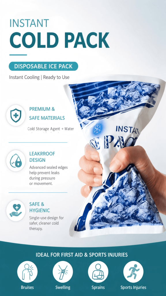 Disposable Instant Ice Pack for First Aid and Emergency Cooling detail image