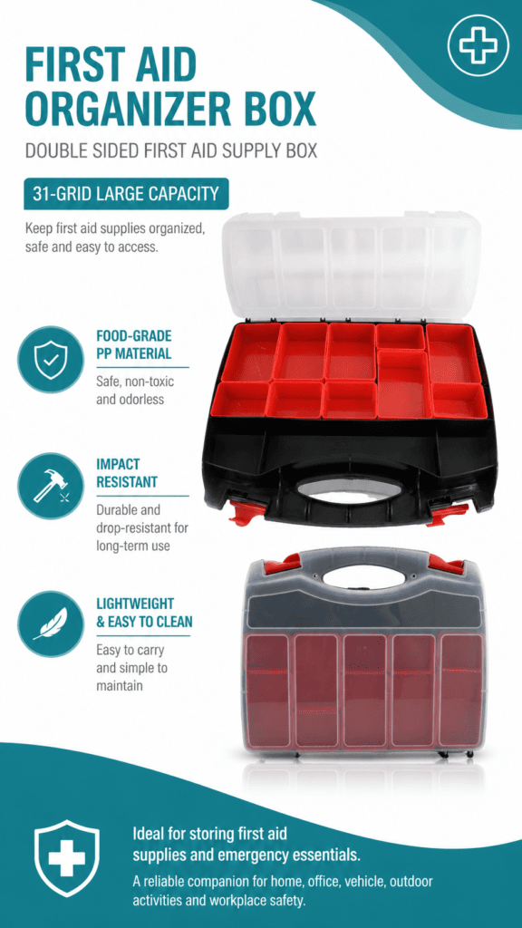 Double-sided Transparent First Aid Kit- Curved Handle detail image