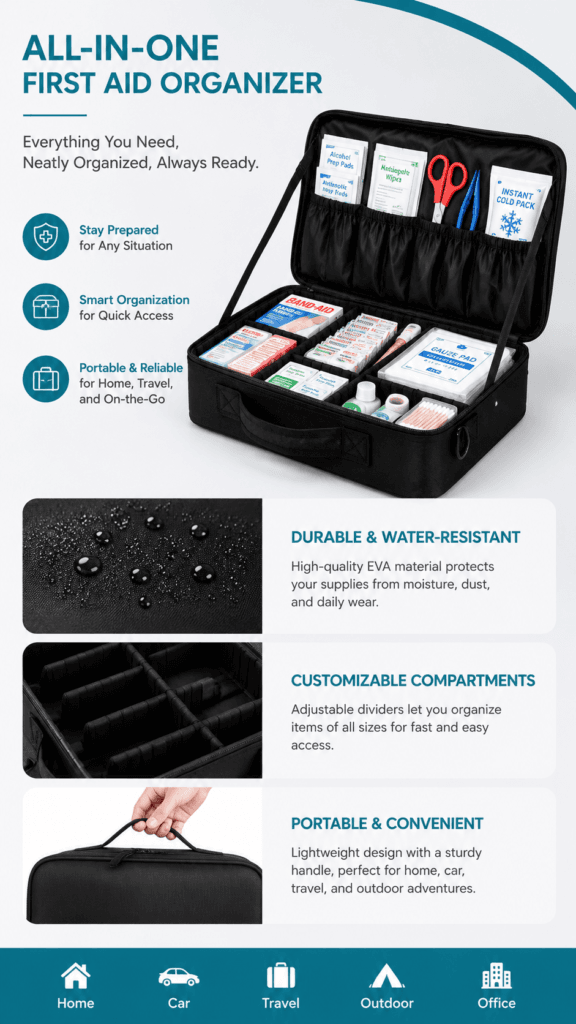 Three-layer Storage First Aid Kit Bag detail image