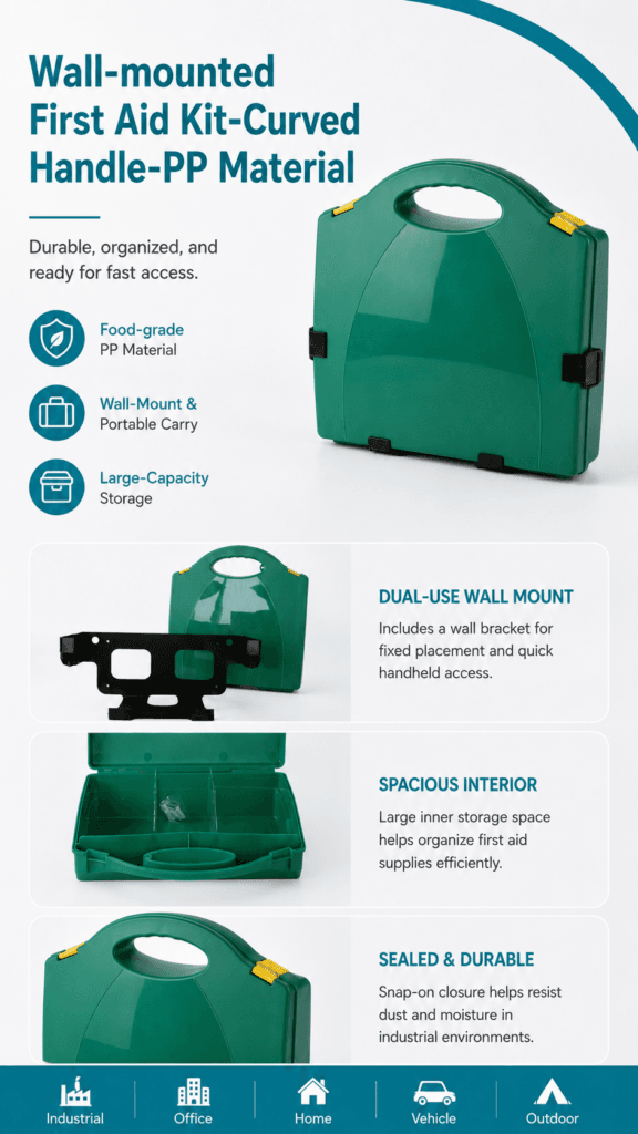 Wall-mounted First Aid Kit-Curved Handle-PP Material detail image