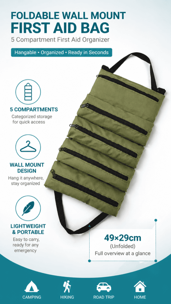 5-Pocket Roll-Up First Aid Organiser detail image