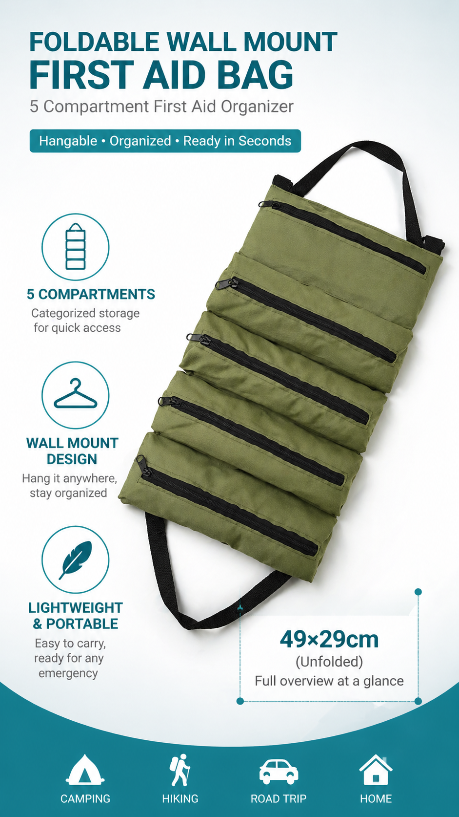 5-Pocket Roll-Up First Aid Organiser detail image