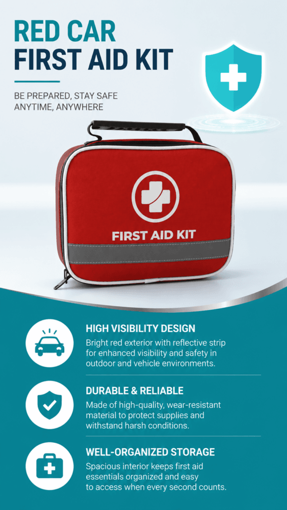 Compact First Aid Kit Bag with Reflective Strip detail image