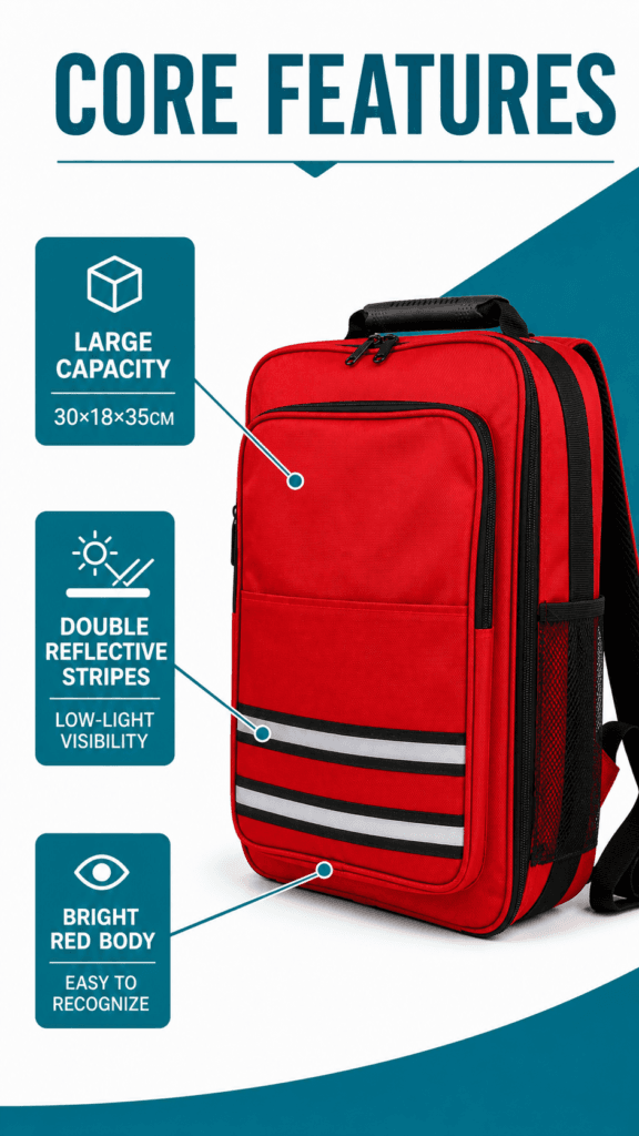 Double Reflective Stripe Backpack detail image