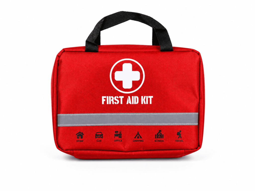 Portable Folding First Aid Kit with Reflective Strip