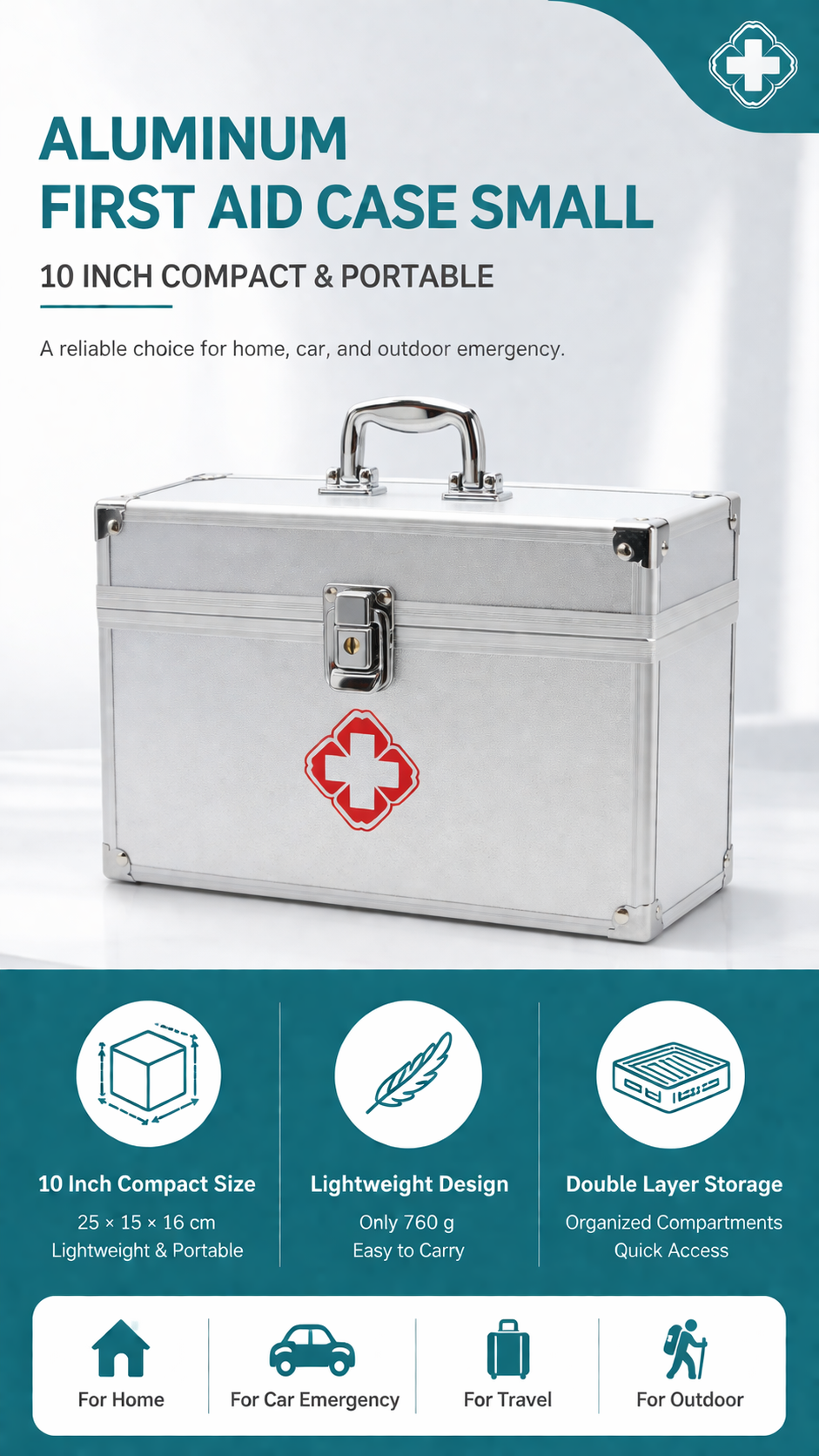 Aluminum Alloy First Aid Kit Box detail image
