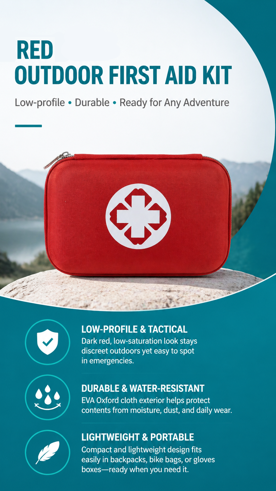 Compact Hard Shell First Aid Kit-EVA Nylon Material detail image