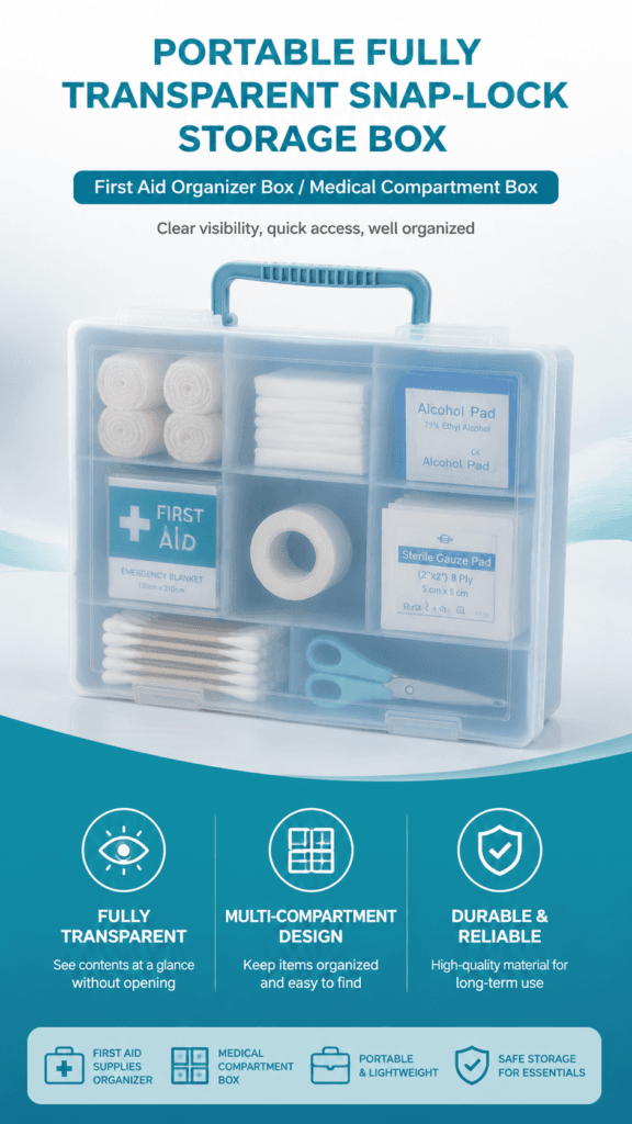 Transparent First Aid Kit storage Box detail image