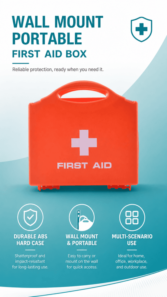 Wall-Mount First Aid Kit – Curved Handle-ABS Material detail image