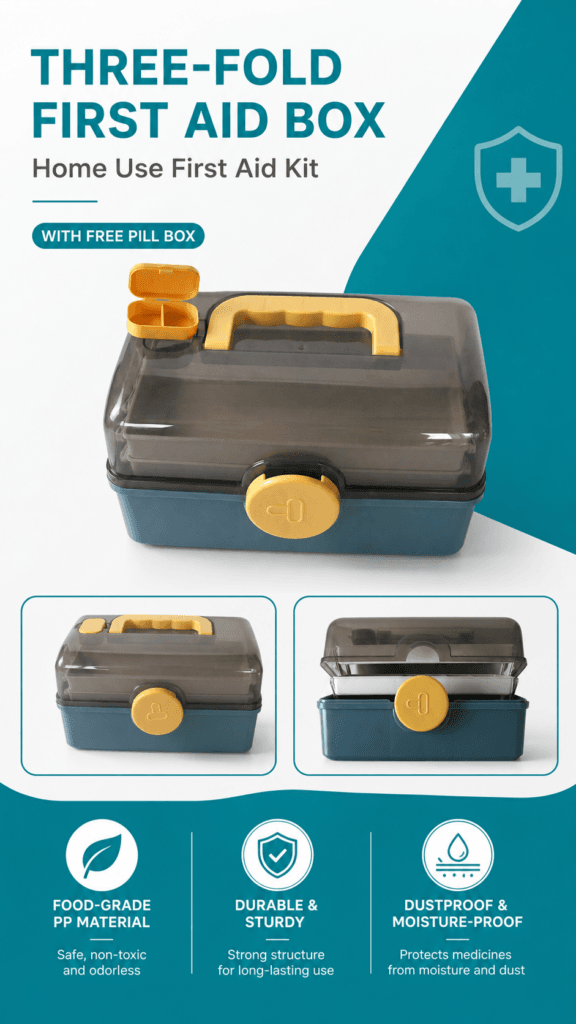 Portable 3 Tier First Aid Box detail image
