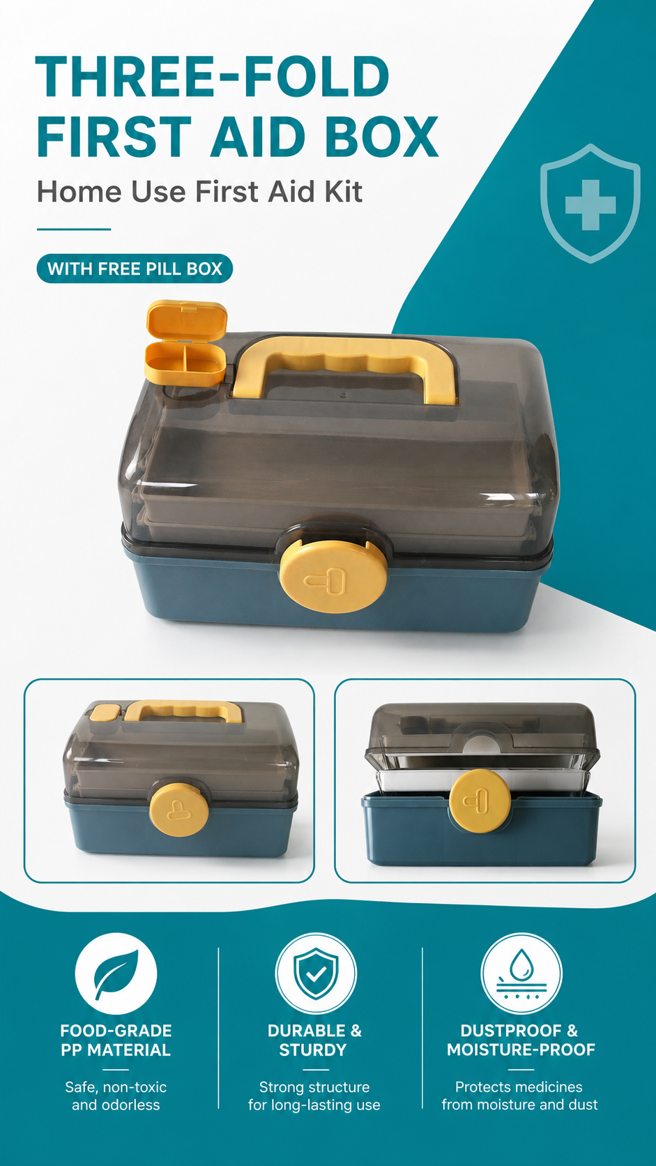Portable 3 Tier First Aid Box detail image