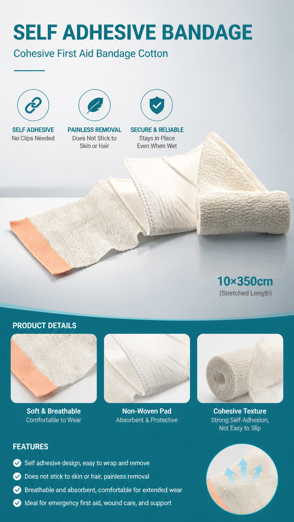 Self-Adhesive Emergency Bandage detail image