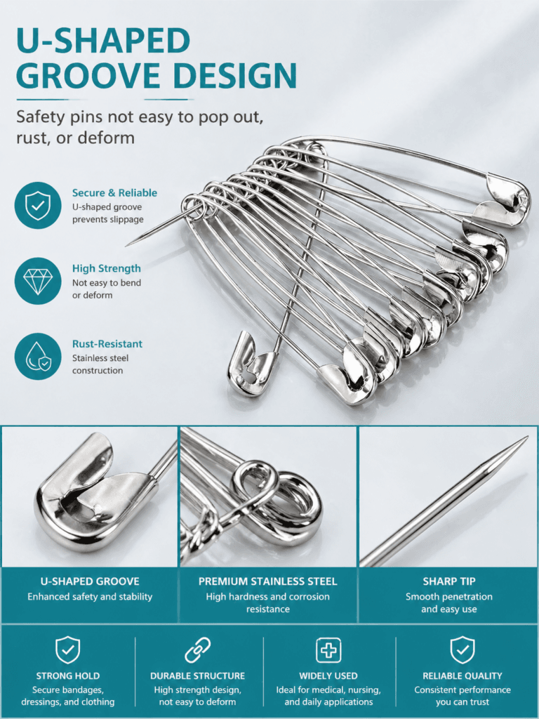 Safety Pins for First Aid Kits detail image