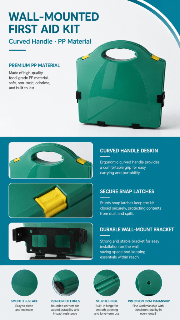 Wall-mounted First Aid Kit-Curved Handle-PP Material detail image