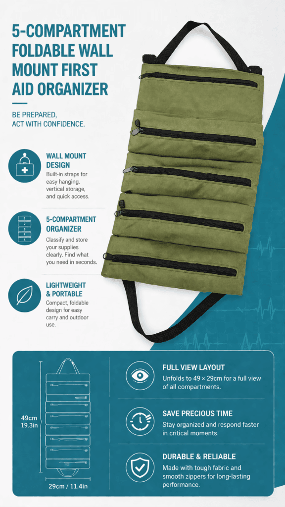 5-Pocket Roll-Up First Aid Organiser detail image
