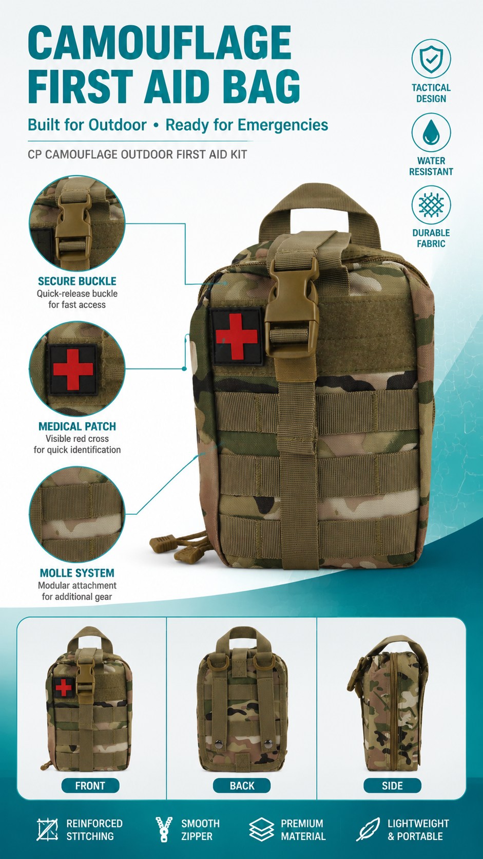 MOLLE Tactical Portable First Aid Kit detail image