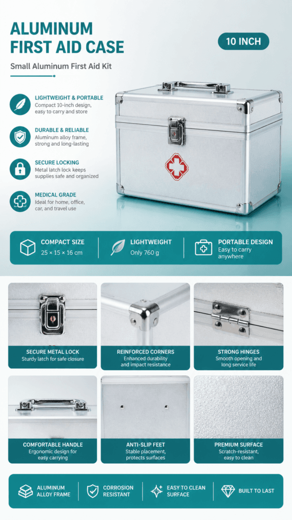 Aluminum Alloy First Aid Kit Box detail image
