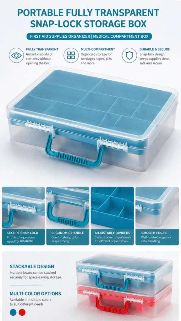 Transparent First Aid Kit storage Box detail image