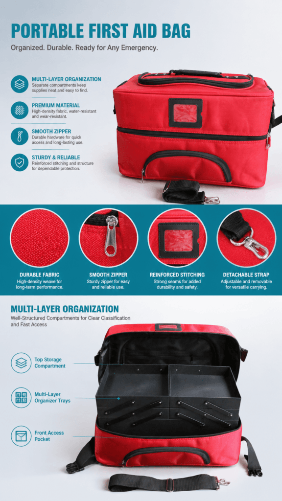 Combination Triple-folding First Aid Kit Box detail image