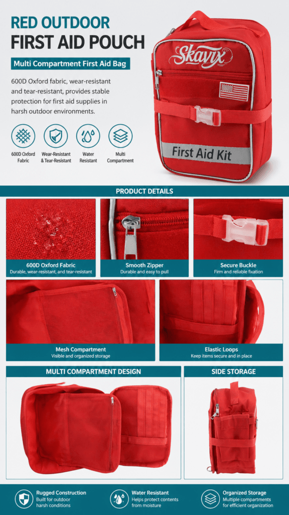 Multi-Compartment First Aid Bag with MOLLE detail image