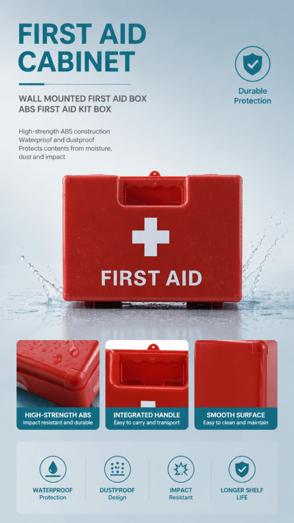 Wall-mounted first aid kit detail image