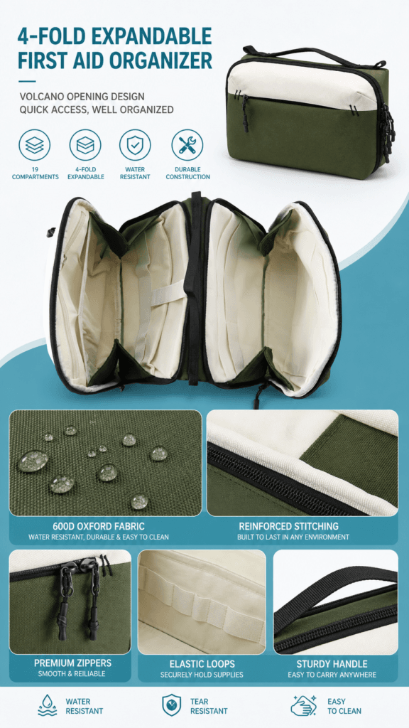 Fourfold Magnetic First Aid Kit storage Bag detail image