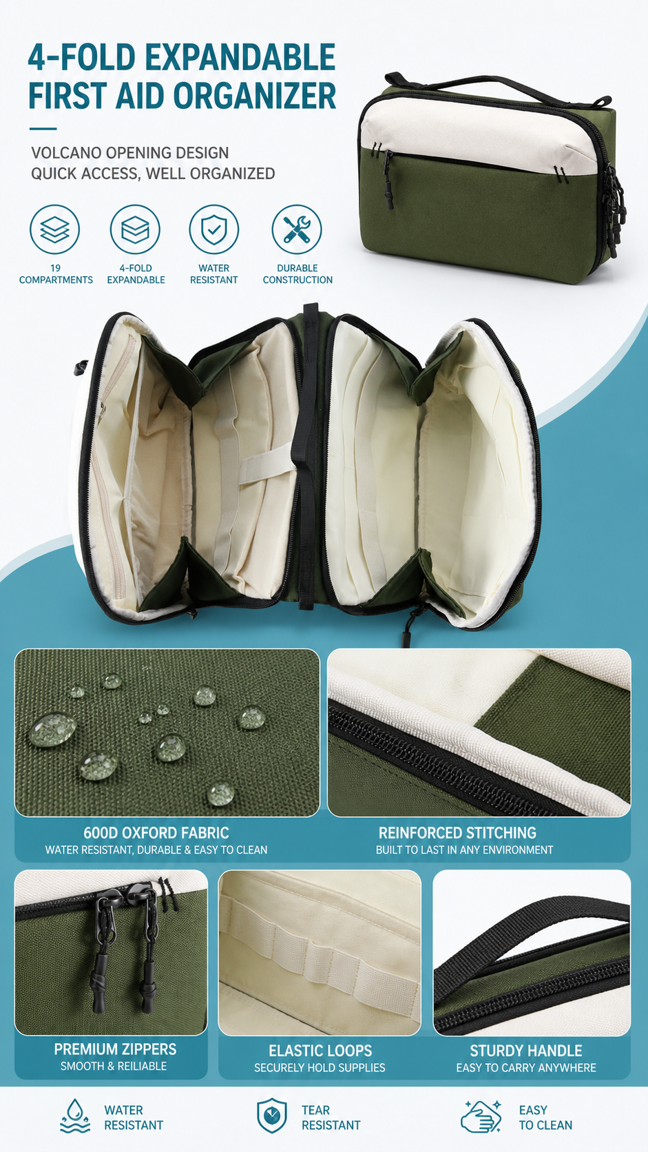 Fourfold Magnetic First Aid Kit storage Bag detail image