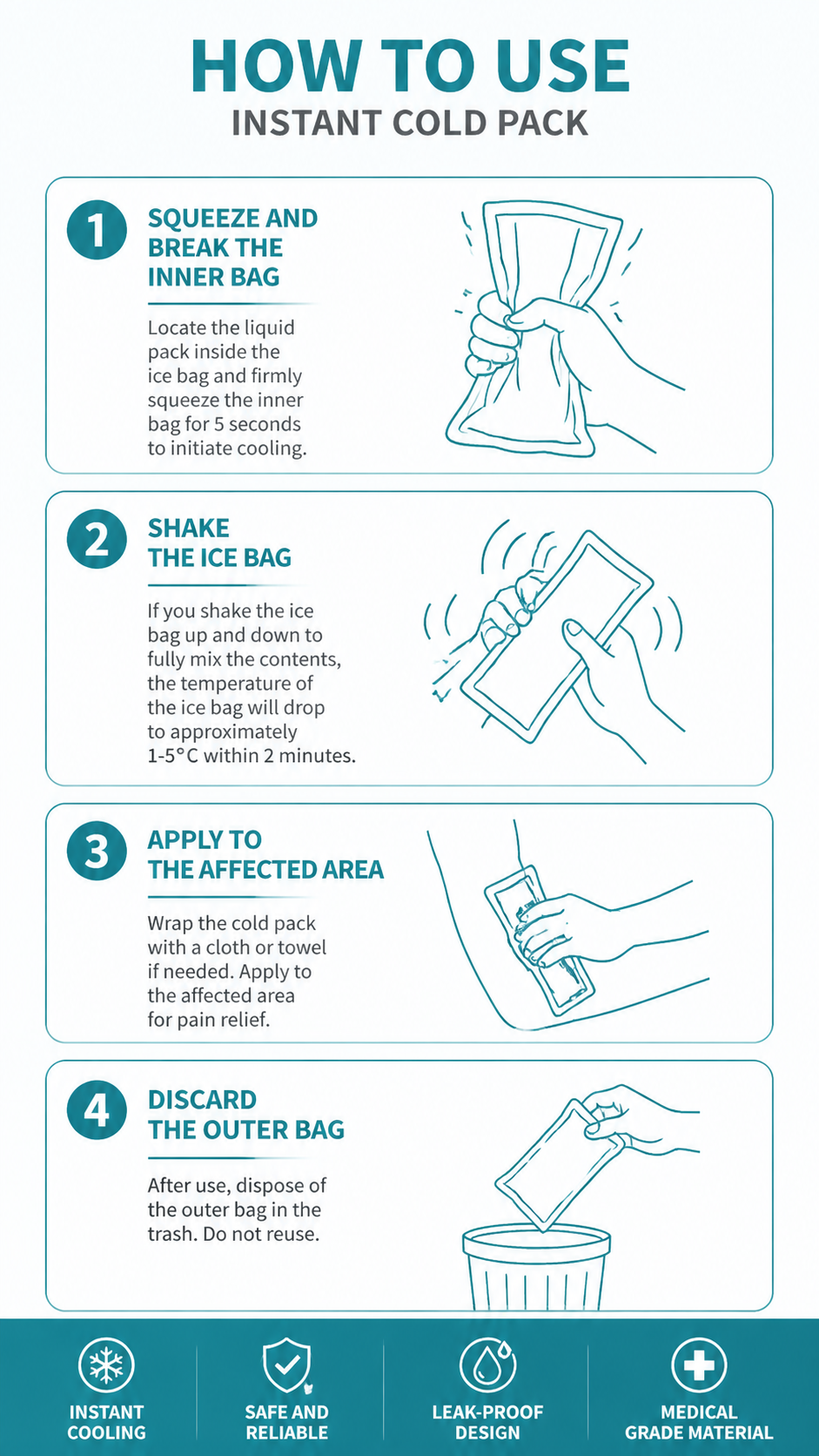 Disposable Instant Ice Pack for First Aid and Emergency Cooling detail image
