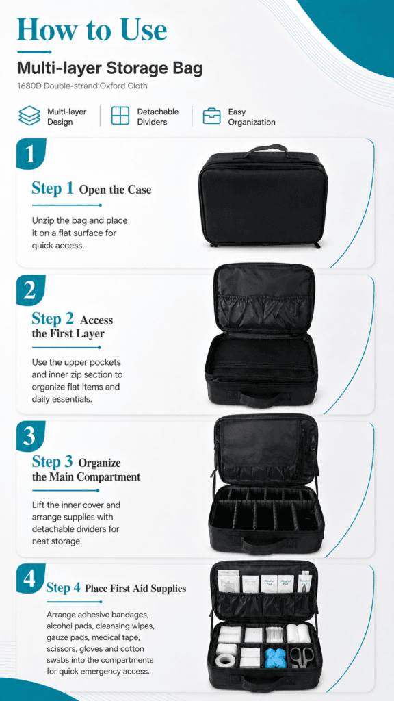 Three-layer Storage First Aid Kit Bag detail image