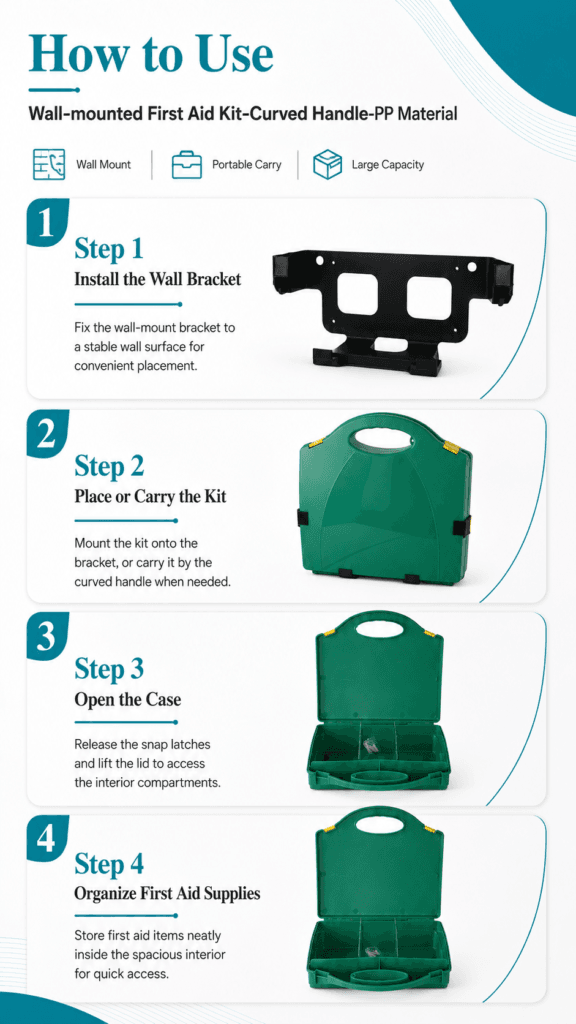 Wall-mounted First Aid Kit-Curved Handle-PP Material detail image