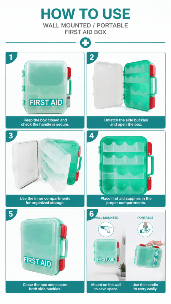 Wall-mounted Slide Latch First Aid Kit detail image