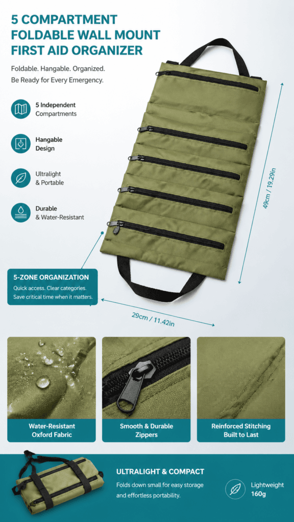 5-Pocket Roll-Up First Aid Organiser detail image